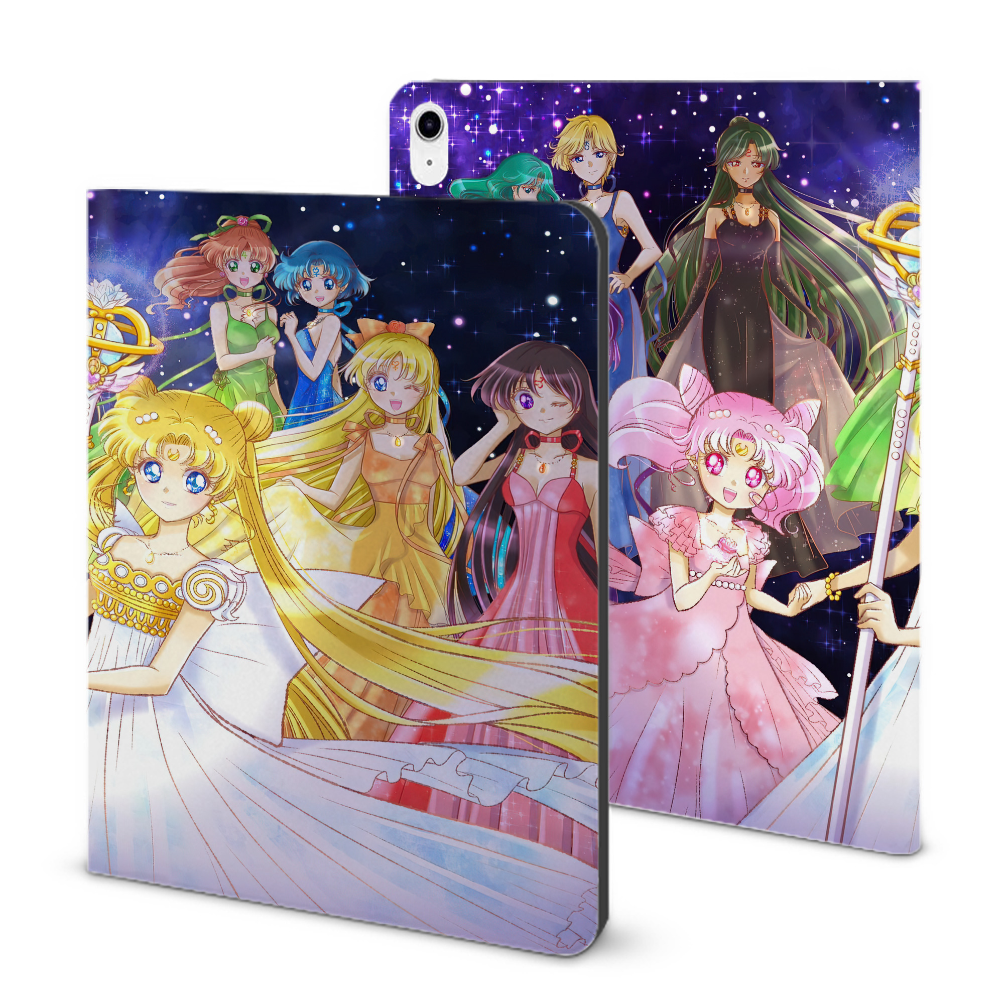 （画像用） 美少女戦士セーラームーン Sailor Moon IPad ケース ブック型 PUレザー TPU 耐衝撃 軽量 薄型 ペン収納なし 全面保護 IPad 各モデル対応